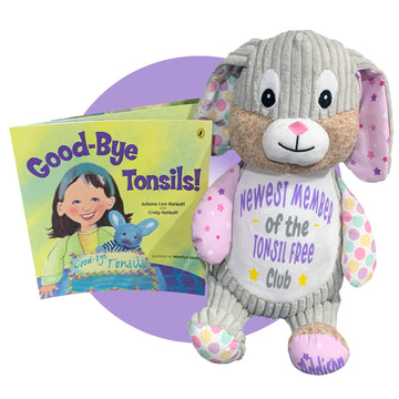 Tonsillectomy Recovery Gift for Kids - Personalized Choice of Stuffed Animal - Included Book About Getting Tonsils Removed - Gif