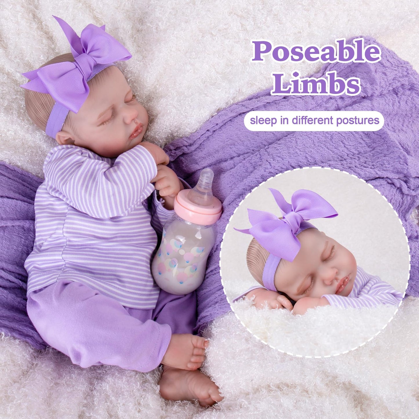 Aori Lifelike Reborn Baby Dolls - Realistic Baby Girl Dolls 20'' Newborn Sleeping Baby Girl With Doll Accessories