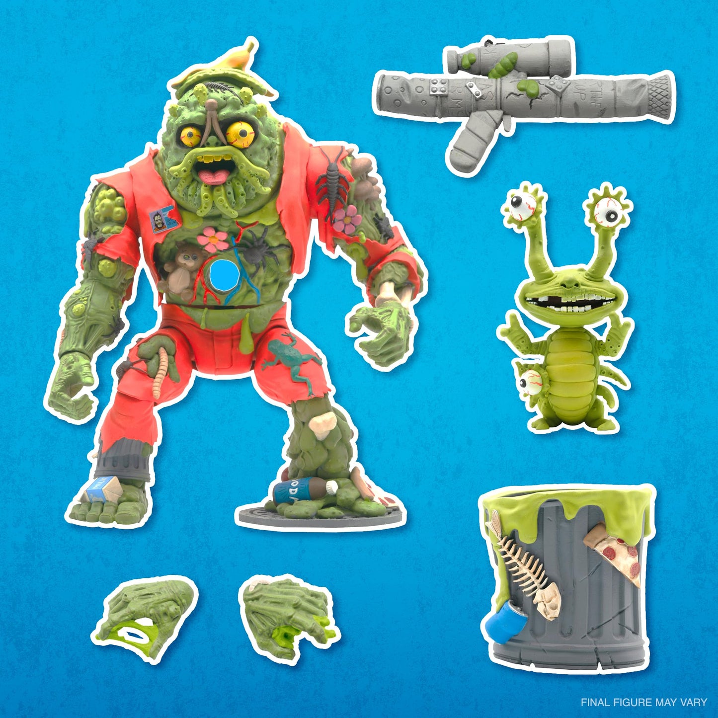 Super7 Ultimates TMNT Muckman & Joe Eyeball - 7" Action Figure, Multicolor, Plastic, DE-TMNTW04-MJE-01, Classic Cartoon Collectible