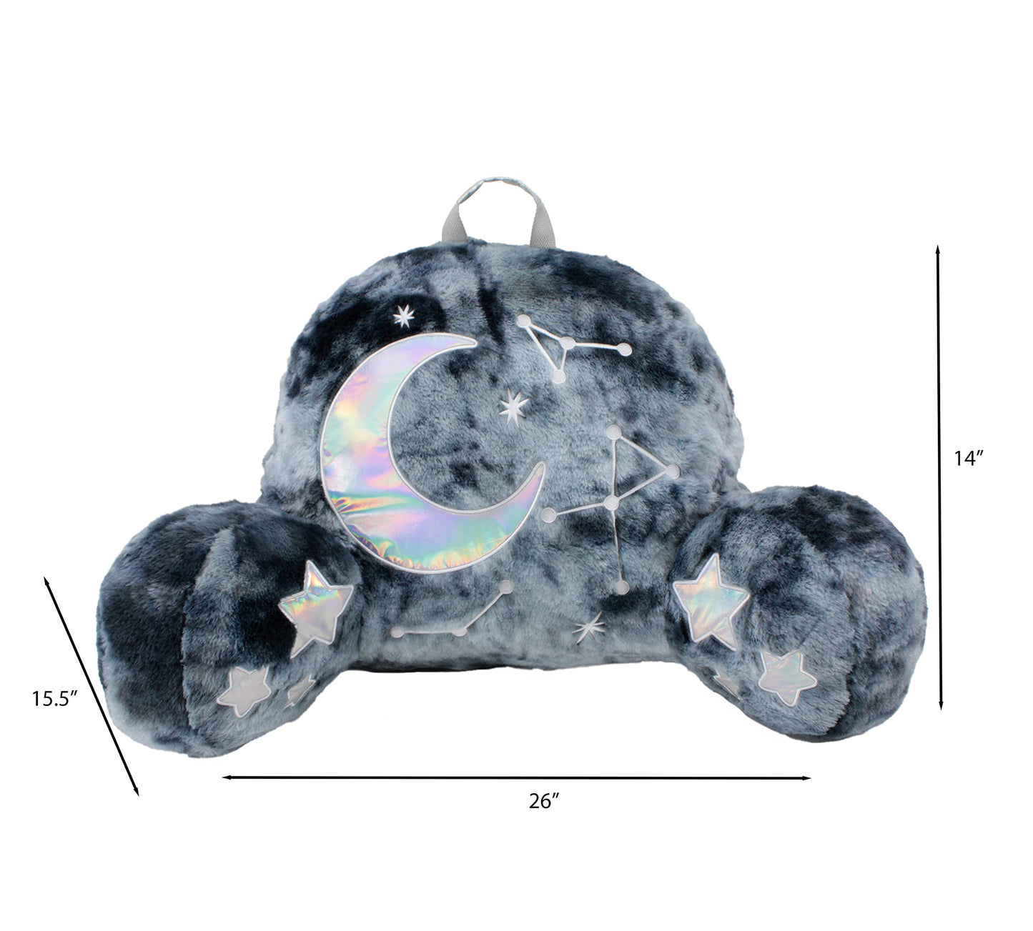 Soft Landing | Nesting Nooks | Premium Character Backrest With Carrying Handle & Back Pocket - Celesital, 15.5 X 26 X 14 Inches