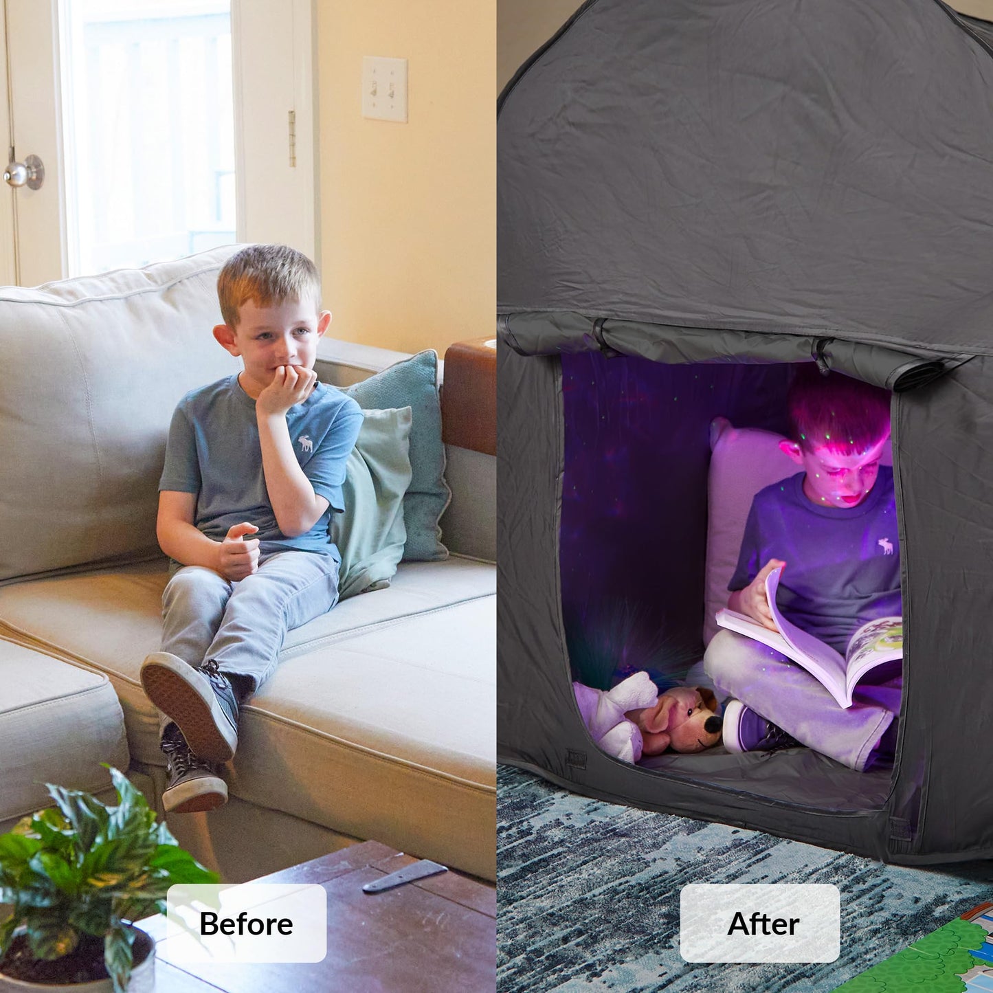 Sensory Tent | Calming Hideout For Kids | Sensory Den | Pop-Up Tent | Blackout Tent | Sensory Play Tent | Indoor Tent | Easy To Setup | Helps With: Spd, Anxiety, Adhd, Autism & More | Double Size