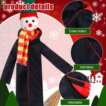 Hungdao 6 Pcs Christmas Clothes Accessories Wizard Robe Outfit Scarf And Broom Costume Dress Up For Christmas Decor