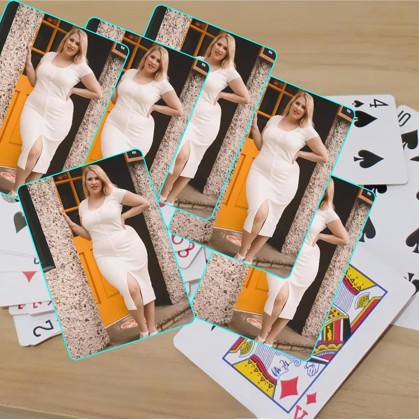KOMVIOO Personalized Photo Playing Cards, Custom Deck with Your Image, Standard 54-Card Deck (6 Photo)