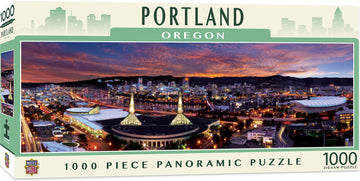 Masterpieces - 1000 Piece Jigsaw Puzzle, Portland Skyline Panoramic, Fun For Adults, Family, Kids 13'X39'