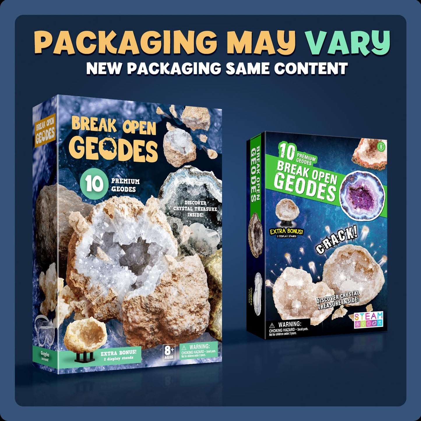 Xxtoys Break Open 10 Premium Geodes With Crystals - Great Stem Science Gift For Mineralogy & Geology Enthusiasts Of Boys And Gir