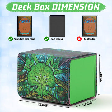 Deck Box for MTG Cards, Trading Commander Deck Case Holds 120+ Sleeved Cards, PU Leather Magnetic Collectible Card Storage Box F