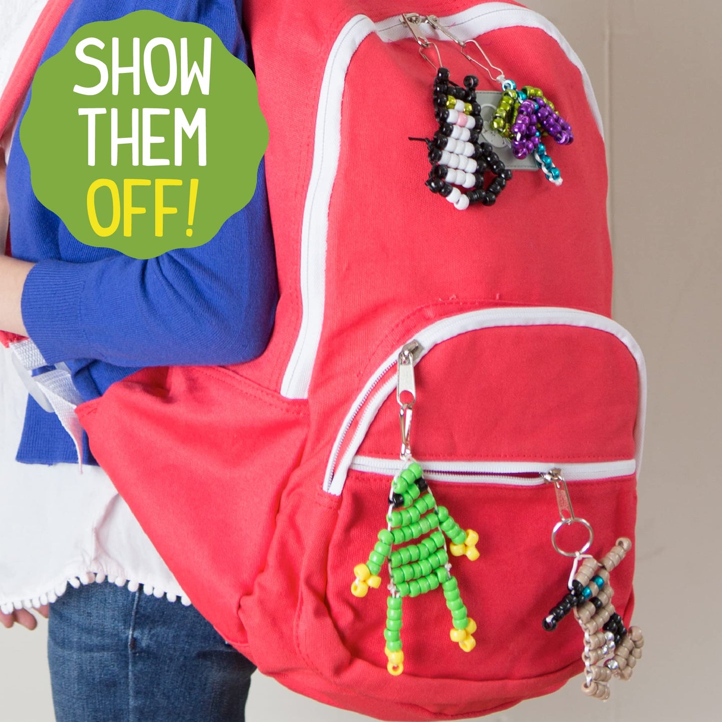 Made By Me Create Your Own Bead Pets by Horizon Group USA, Includes Over 600 Pony Beads, 6 Key Rings, Storage Box & Much More