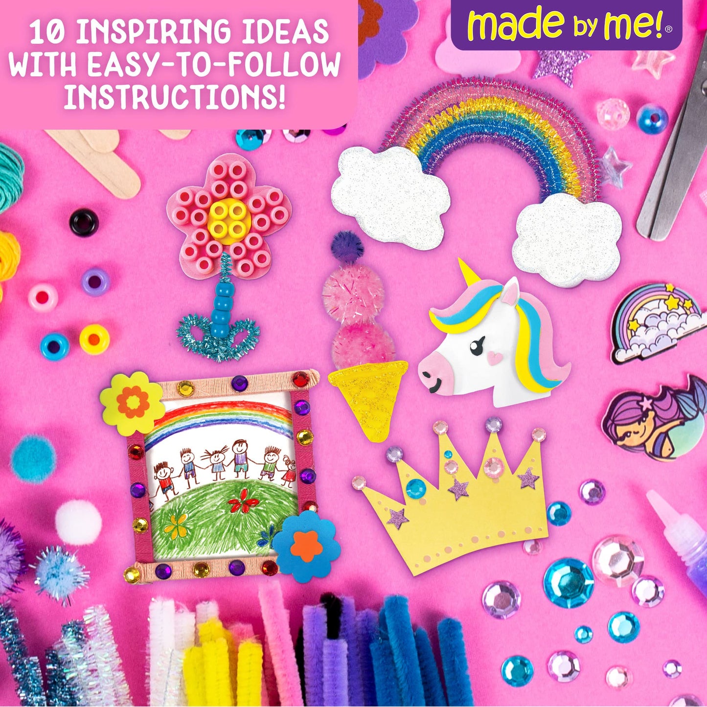 Made By Me Ultimate Craft Box, Unicorn Craft Kit, 1000 Piece Set, Reusable Storage Case, Preschool Arts & Crafts Projects, Great For Group Projects, Craft Box For Kids