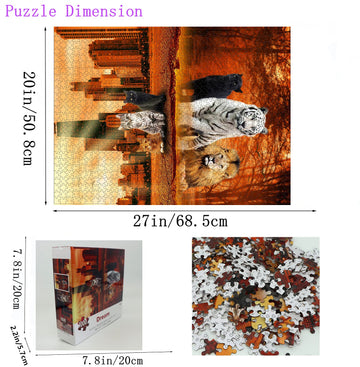 Jigsaw Puzzles 1000 Pieces Puzzles for mature-themeds Cat Tiger Puzzle Animal mature-themed Toys 27x20 Unique Difficult and Challenge Large Puzzle Game Toys Gift