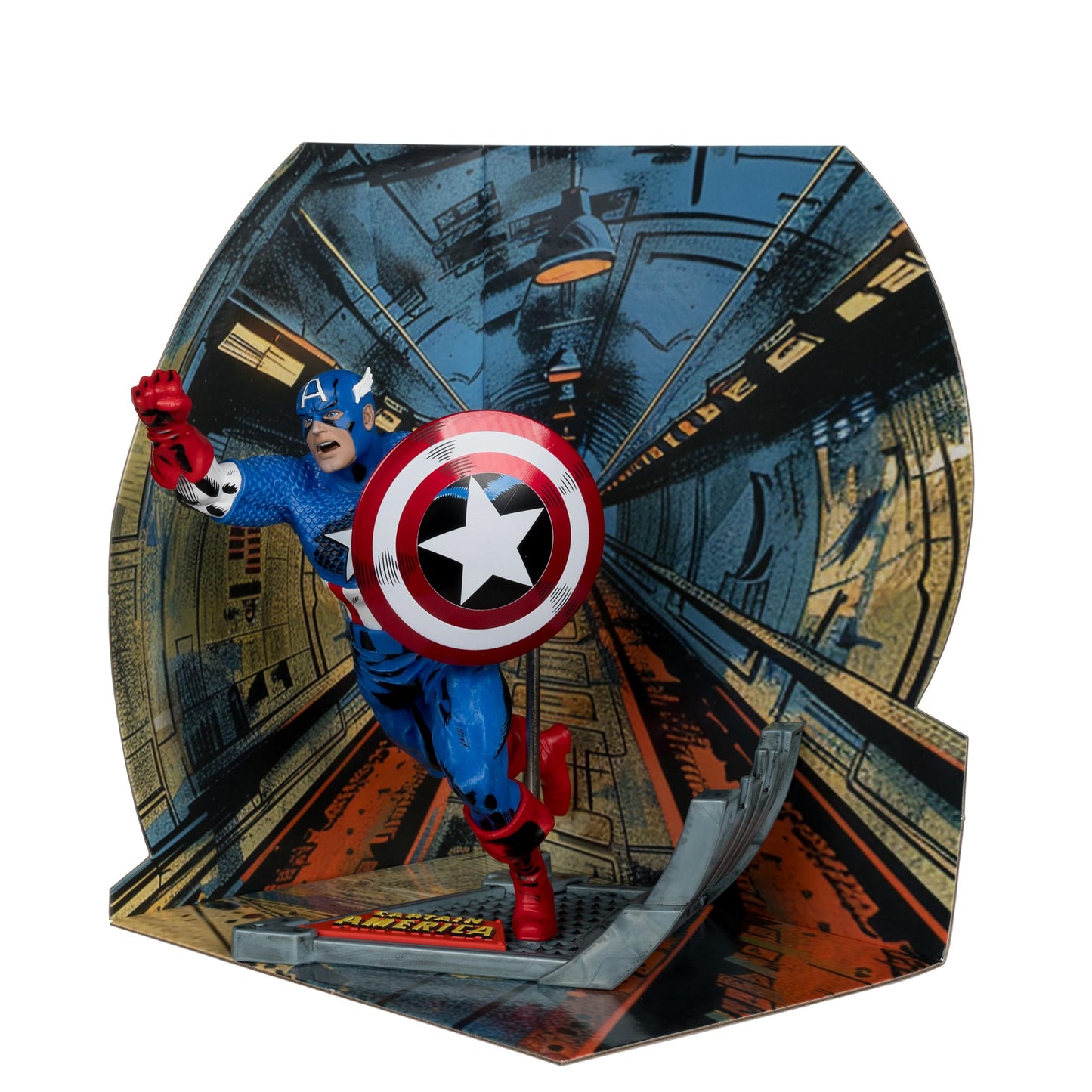 Mcfarlane Toys - Marvel Captain America 1:10Th Scale Collectible With Scene (Captain America #100)