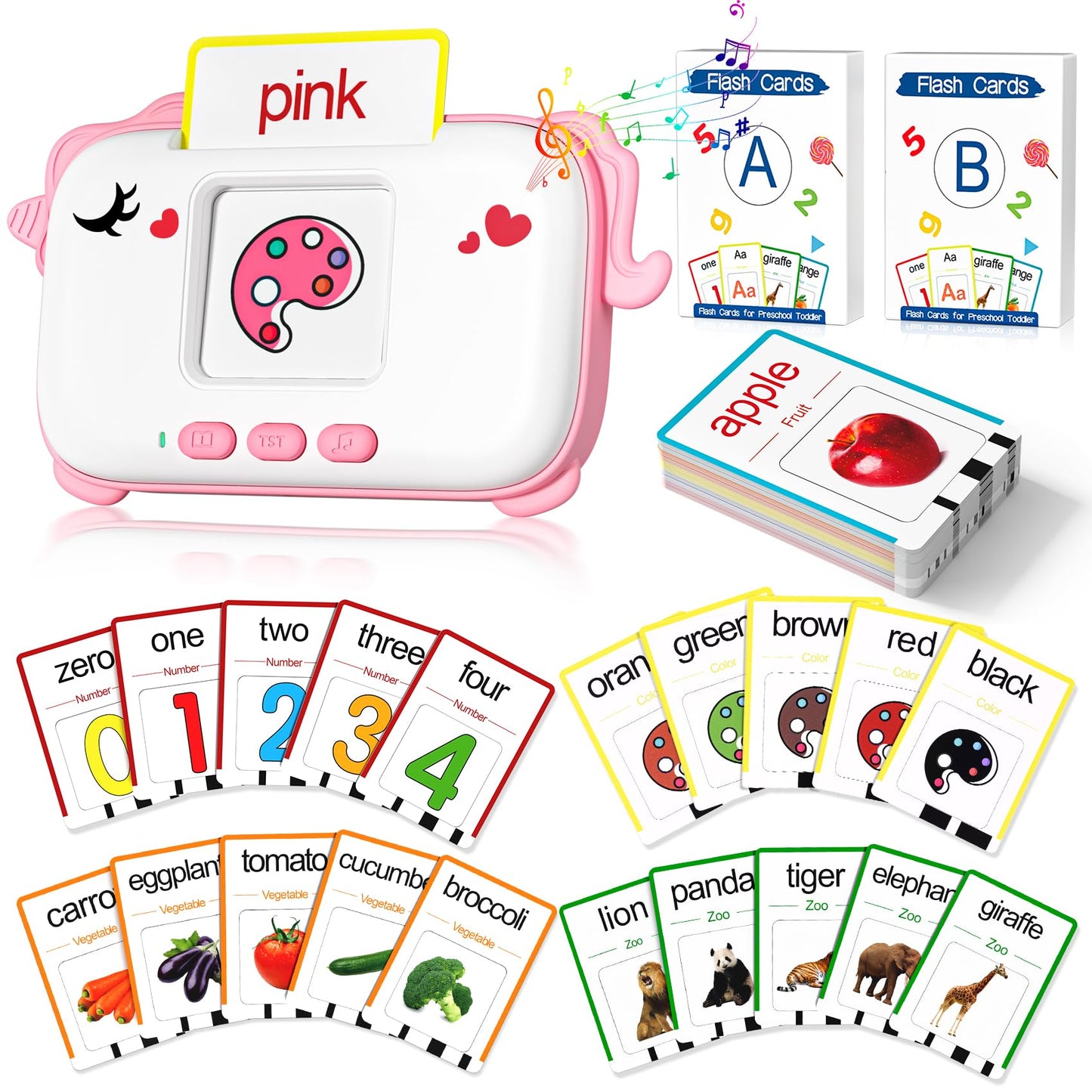 Hopeeye Talking Flash Cards For Toddlers 1-3 2-4, Learning Toys For 1-6 Year Old Boys And Girls, Autism Pocket Speech Therapy, E