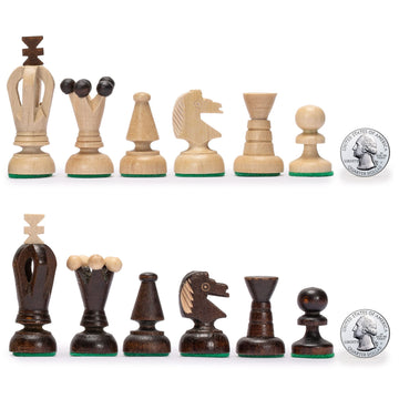 Husaria European International Chess Wooden Game Set, King's Continental - 11.3-Inch Small Size Chess Set with Folding Board and