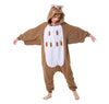 Canasour Kids Owl Onesie Christmas Halloween Costumes Anime Cosplay Animal One Piece Pajamas 10-12 Years Girls(10-12 Years, Owl Brown)