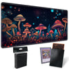 For Mtg Playmat Tcg Board Game Mat Plus 50 Pcs Card Sleeves, 24 X 14 Table Mats Neon Mushroom Game Mousepad With Soft Surface No