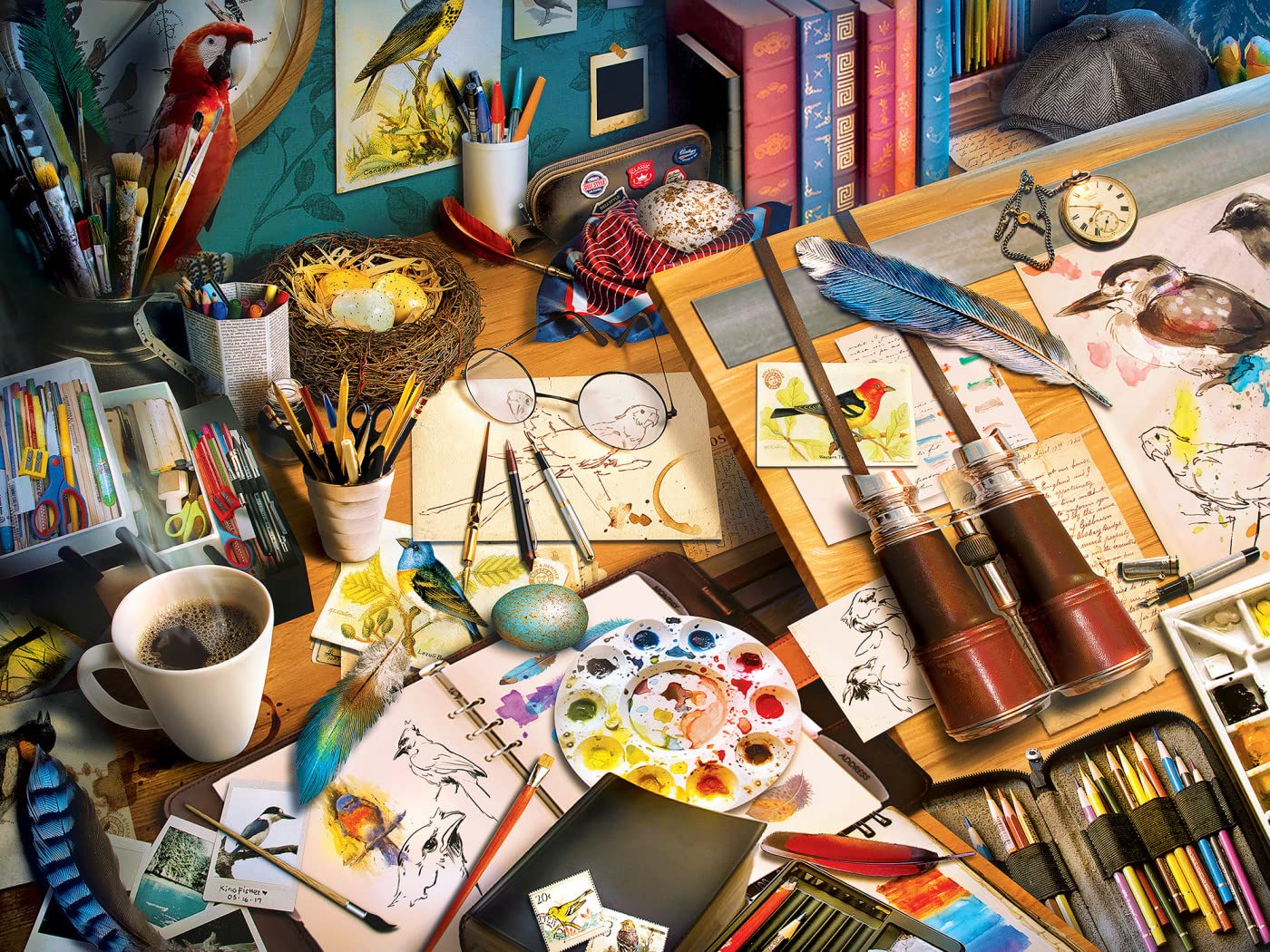 MasterPieces 300 Piece EZ Grip Jigsaw Puzzle - Creative Birding - 18x24