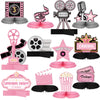 Chinco 12 Pcs Movie Honeycomb Centerpiece Movie Night Party Decoration Microphone Ticket Star Video Paper Centerpiece Sign Movie