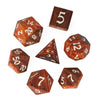 Hddais 7Pcs Polyhedral Dice Set D&D, Rpg Dnd Wood Dice Set For Dungeons And Dragons Role Playing Games (Red Brown Striped)