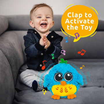 Baby Toys 6-12 Months & Up - 'Mr. Blue' Dancing & Singing Bird - Sound & Touch Activated Musical Toy For Boys & Girls - Ideal Gift For Infants, Babies & Toddlers