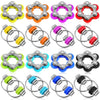 CHENGU 16 Pcs Fidget Toys Set - 8 Six Roller Chains & 8 Key Flippy Chains for Stress Relief, Anxiety & ADHD - Bright Colors