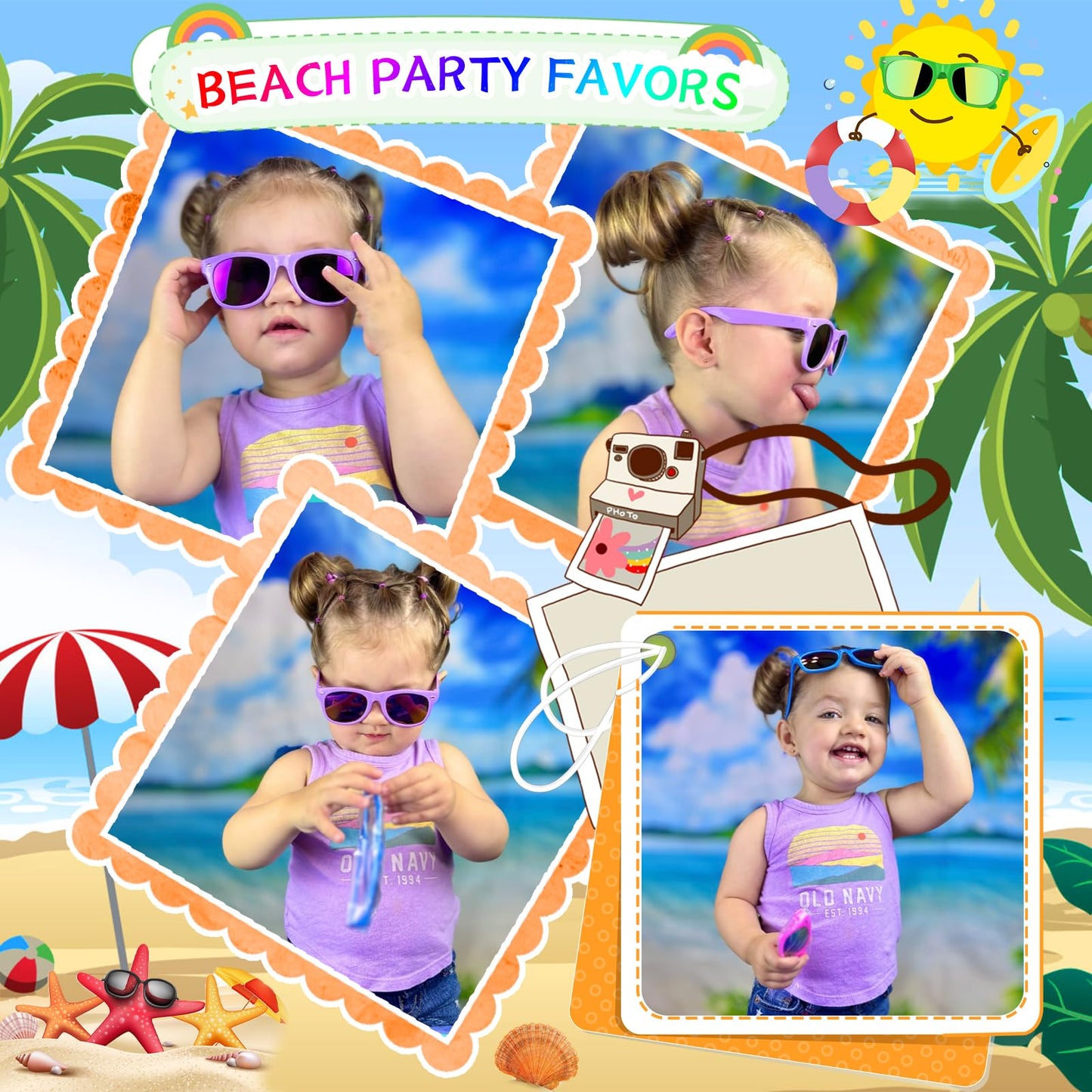Ynrriiy Kids Sunglasses Bulk, Kids Sunglasses Party Favor,Neon Party Sunglasses For Kids, Boys And Girls Age 3-8, Beach Pool Bir