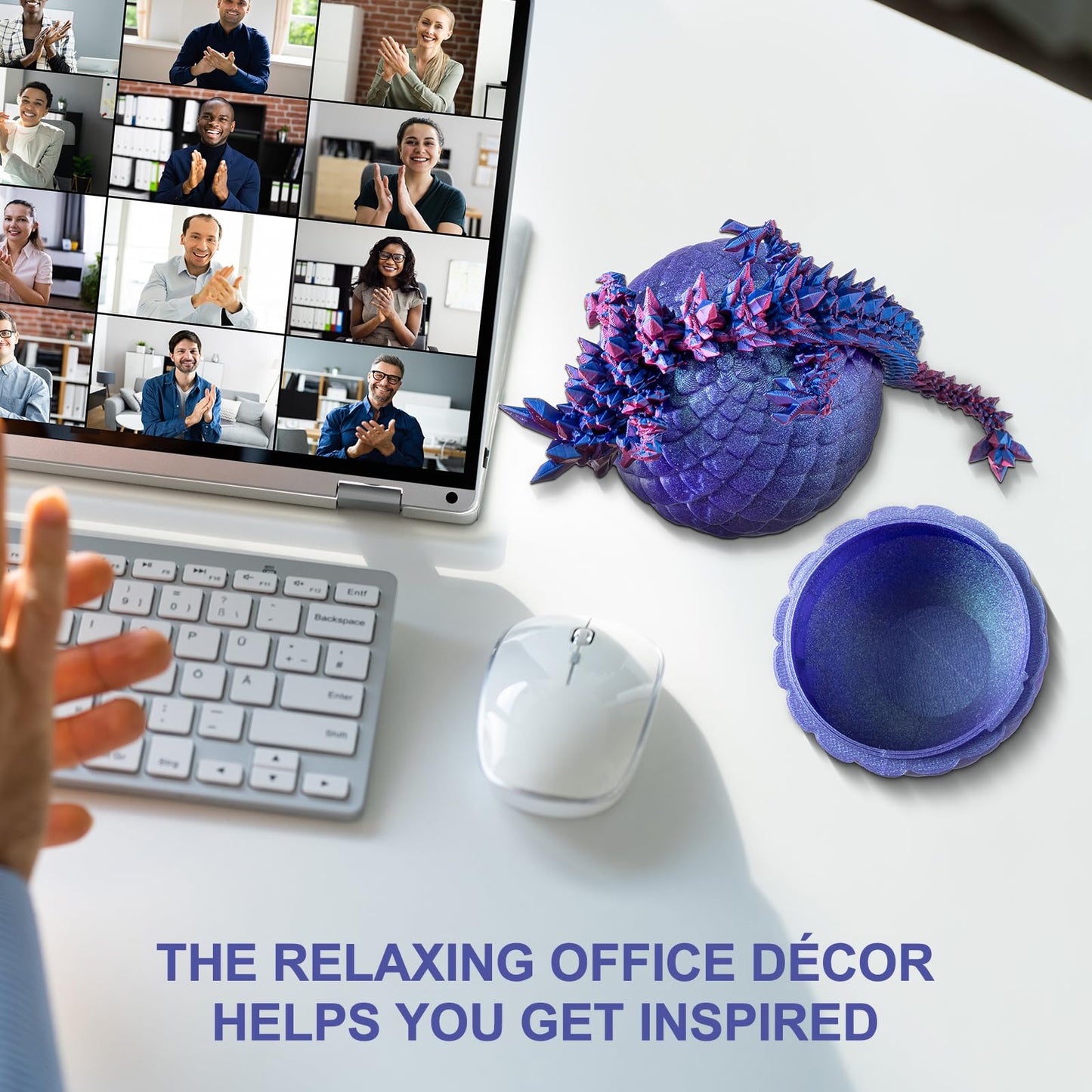 Mydethun 3D Printed Dragon Egg With Dragon Inside - Unique Executive Toy For Office Decor And Kids' Concentration For Dragon Lov