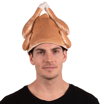 Kangaroo Plush Thanksgiving Day Roasted Turkey Hat Tan