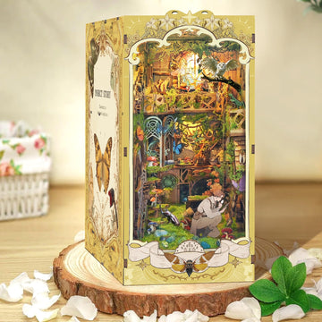 Criolpo Book Nook Kit - Diy Doll House Booknook With Led Lights For Adults And Teens, Perfect Halloween Bookshelf Decor, 3D Wood