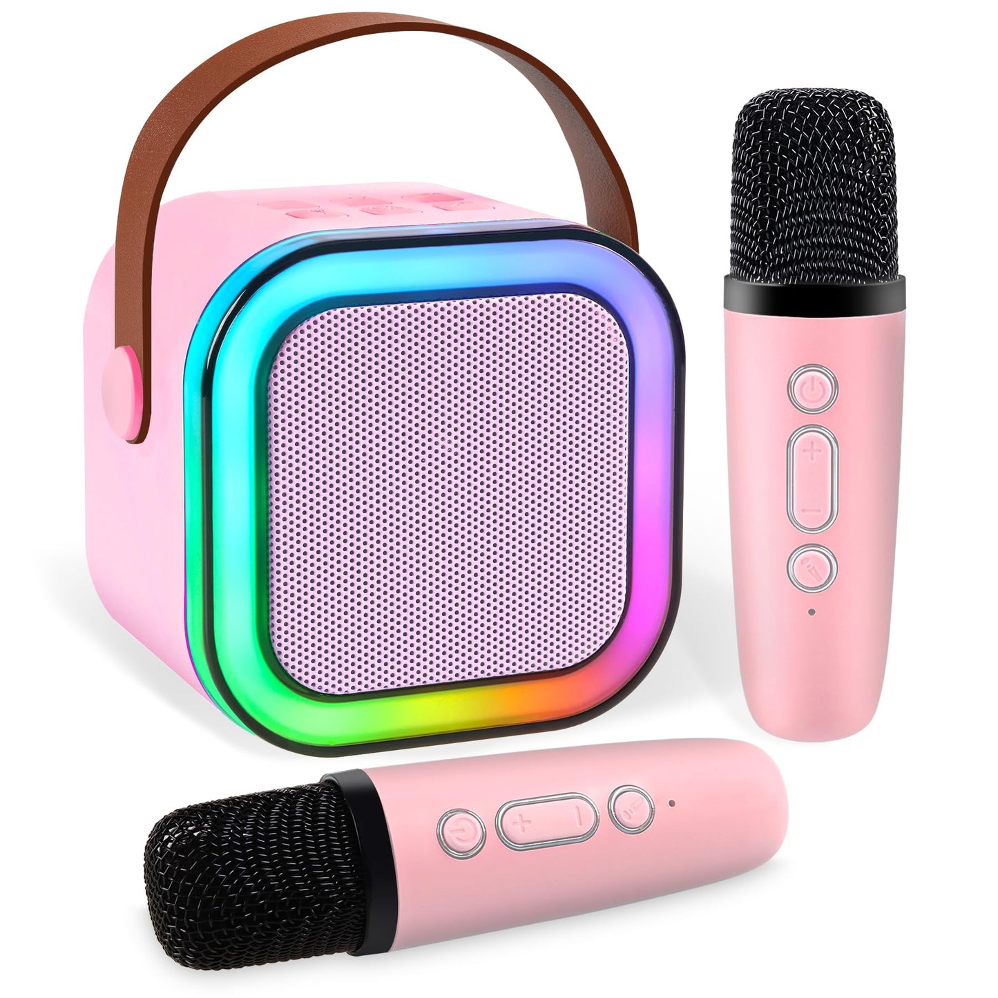 Mini Karaoke Machine For Kids Adults, Portable Bluetooth Speaker With 2 Wireless Microphones, Christmas Birthday Gifts Party Toy