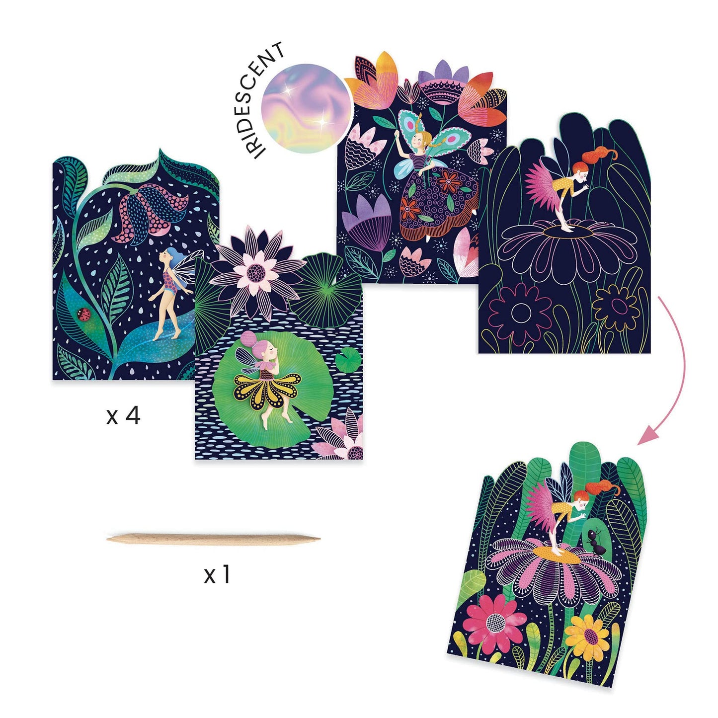 Djeco Fairy Craft Kit - Paint, Draw, Build & More For Home, School Or Gifts - Fun & Creative For Family & Friends, Educational Art Craft Kit, Multi- Activitiy For Kids 6+ - Medium