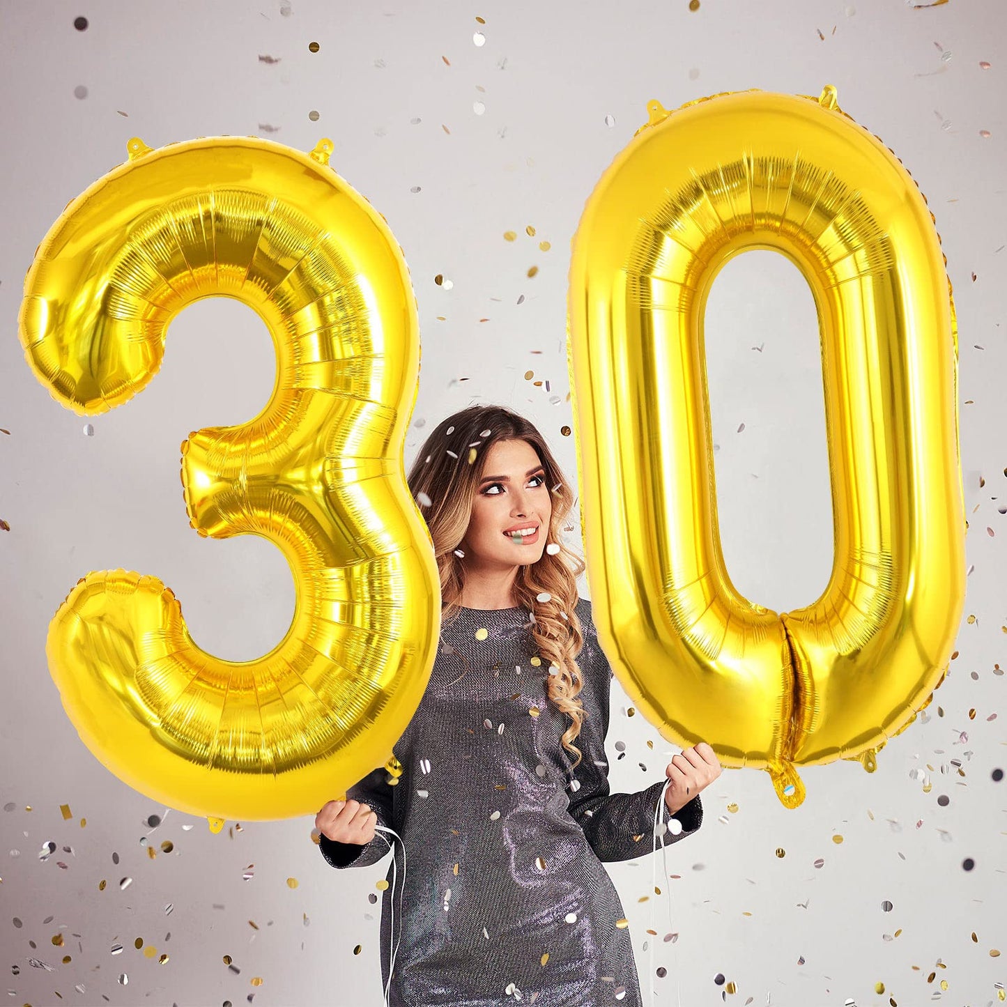 40 Inch Gold 30 Number Balloons, Jumbo Foil Helium Balloons For 30Th Birthday Party Decorations Supplies / 30Th Anniversary Even