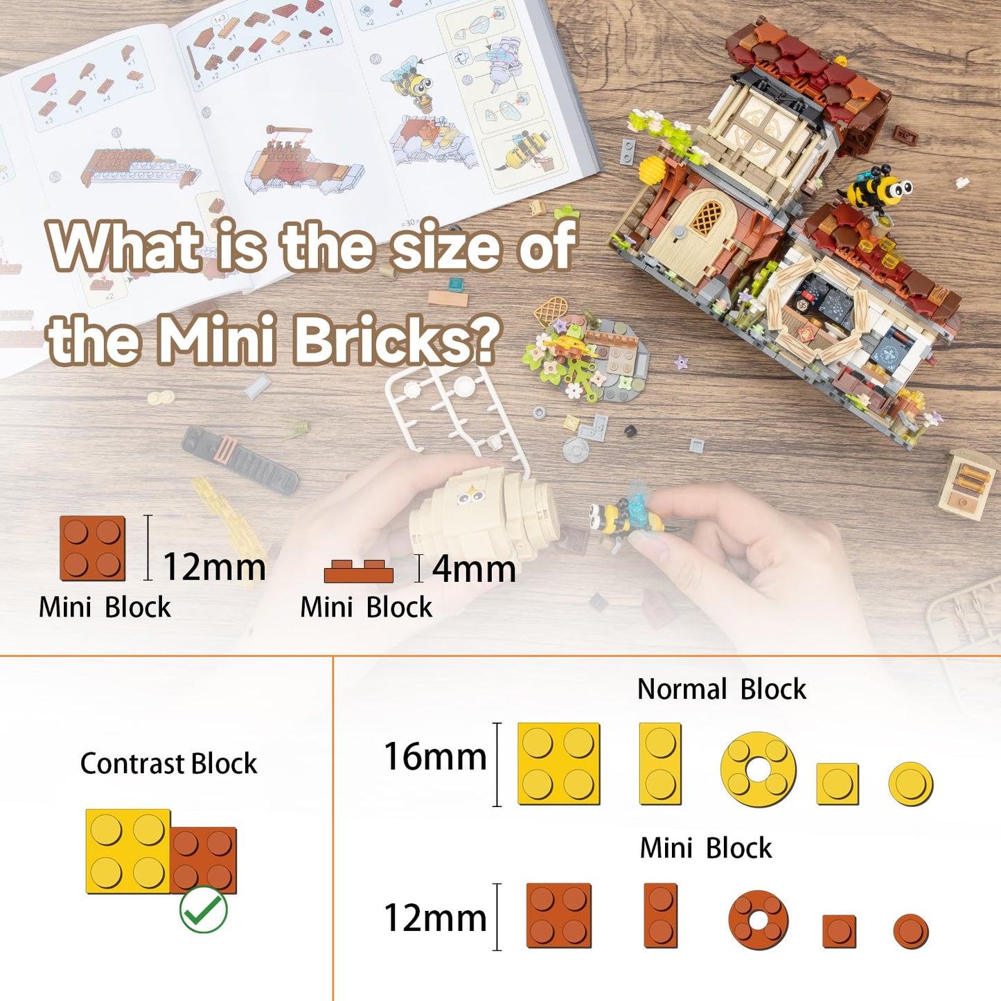 Honey Workshop Mini Building Blocks, MOC Creative Building Toys Model Set for 7-9 Years Old Girls Boys, 1242 PCS Simulation Arch