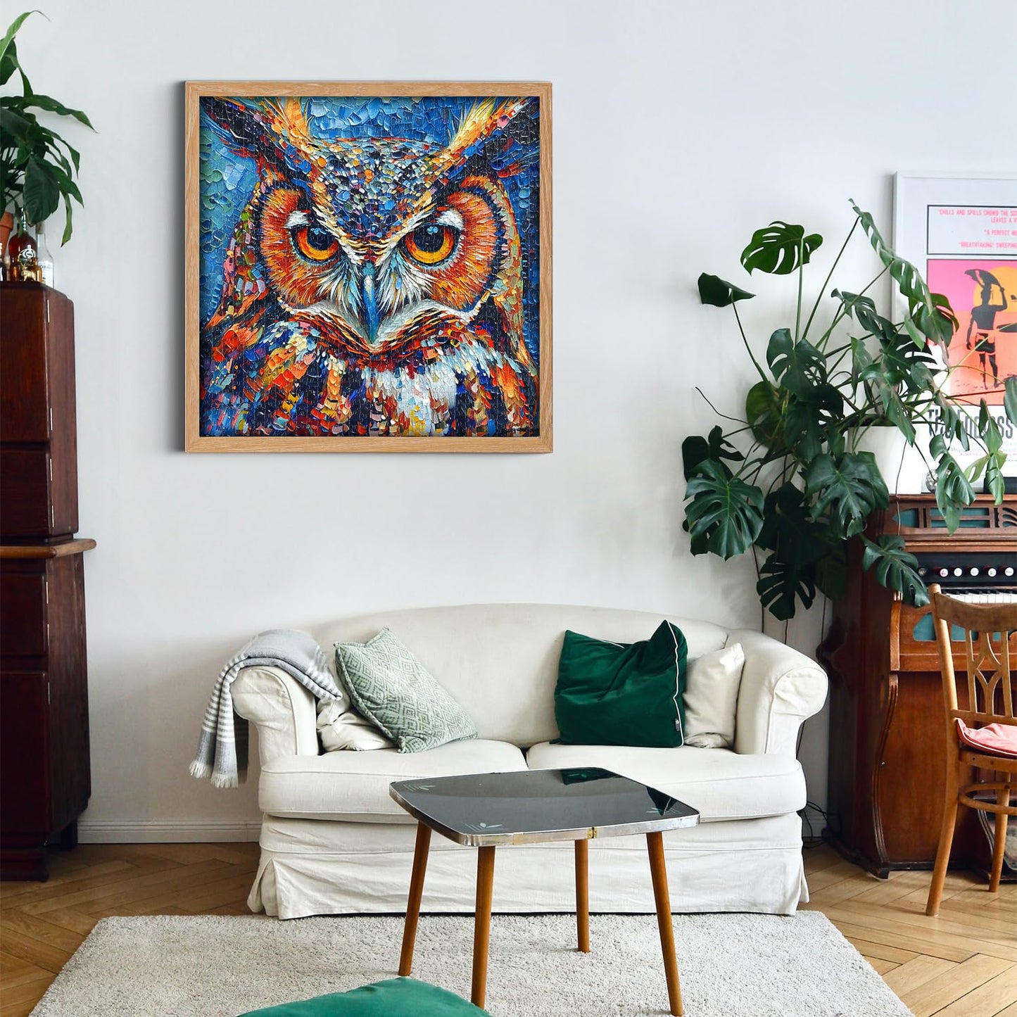 Pickforu Owl Puzzles 1000 Pieces, Bird Art Puzzles Hard, Impossible Difficult Jigsaw Puzzles 1000 Pieces Owl Painting, Challenging Puzzles As Owl Decor