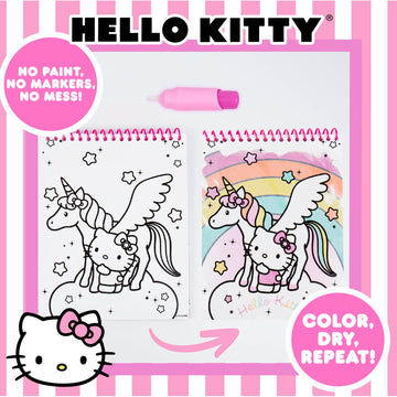 Hello Kitty Aqua Art Pad, 4 Art Pages, On The Go Reusable Water-Reveal Activity Pad, Mess Free Arts And Crafts, Paint With Water Brush Set, Kids Toys, Sanrio Stuff, Hello Kitty Craft Kits For Kids 3+
