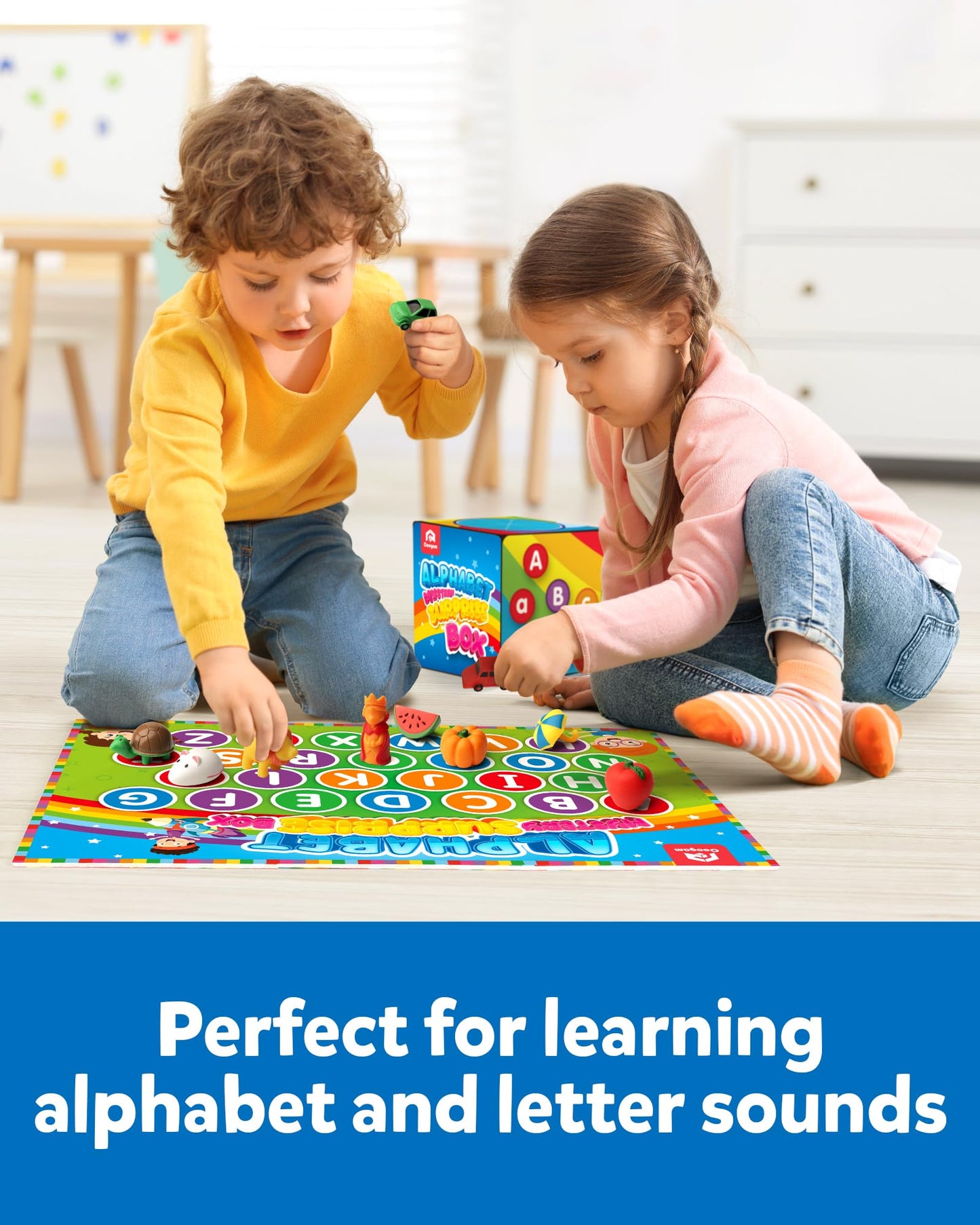Coogam Alphabet Matching Game - 26pcs Montessori Learning Toy for Kids, Multi-colored, ABS, Model: puzzle137