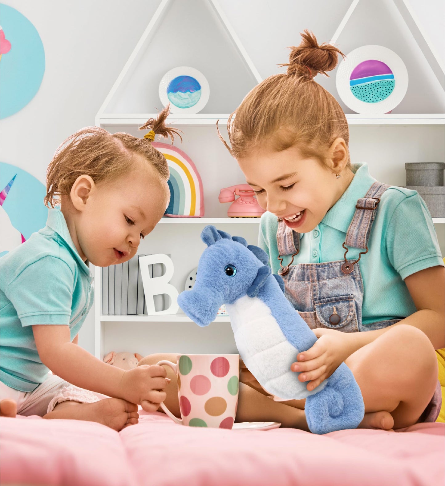 Dollibu Blue Seahorse Super Soft Stuffed Animal, Cute Realistic Stuffed Animals For Girls, Boys, Adults Animal Gifts, Kids Zoo O