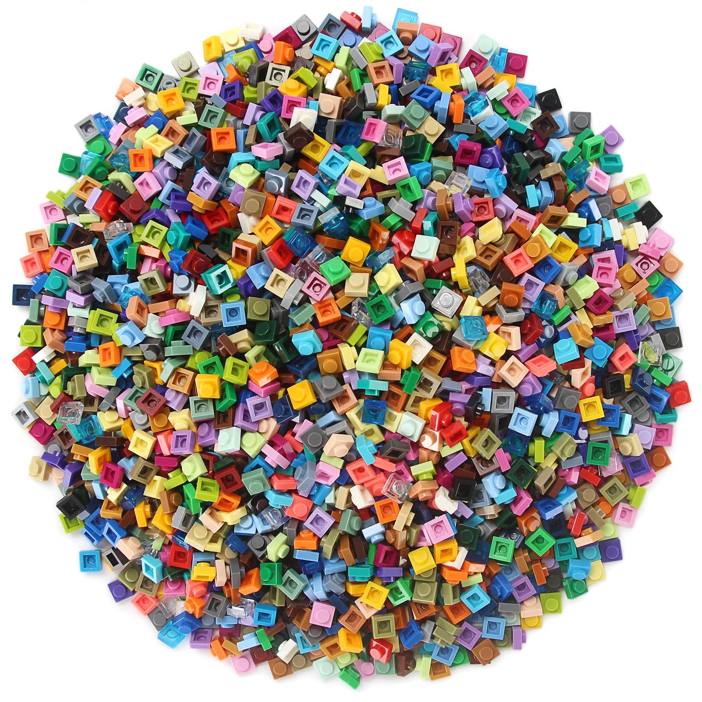 Feleph Basic 2300 Pieces Plate 1x1 Bricks 46 Colors Parts Building Play Blocks Set Toy Classic Accessories Compatible with 3024