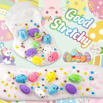 Easter Basket Stuffers, Dinosaur Eggs Slime With Easter Dino Slime Charm, Non-Sticky Slime Toys For Kids, Easter Gifts For Toddl