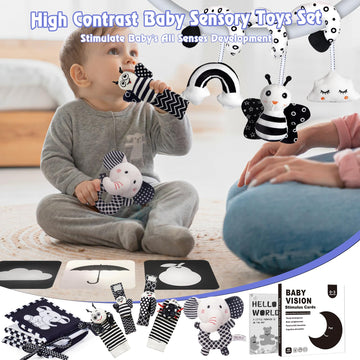 Black And White Sensory Toys For Babies,Montessori Toys For Babies,High Contrast Baby Toys For Toddlers Kids Early Learning Newb