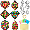 Qyeahkj 36 Set Jewel Suncatchers Crafts for Kids DIY Diamond Window Tissue Paper Craft Kit Jewel Hanging Decor for Summer School