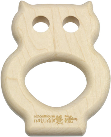Owl Shaped Maple Teether - Made In Usa