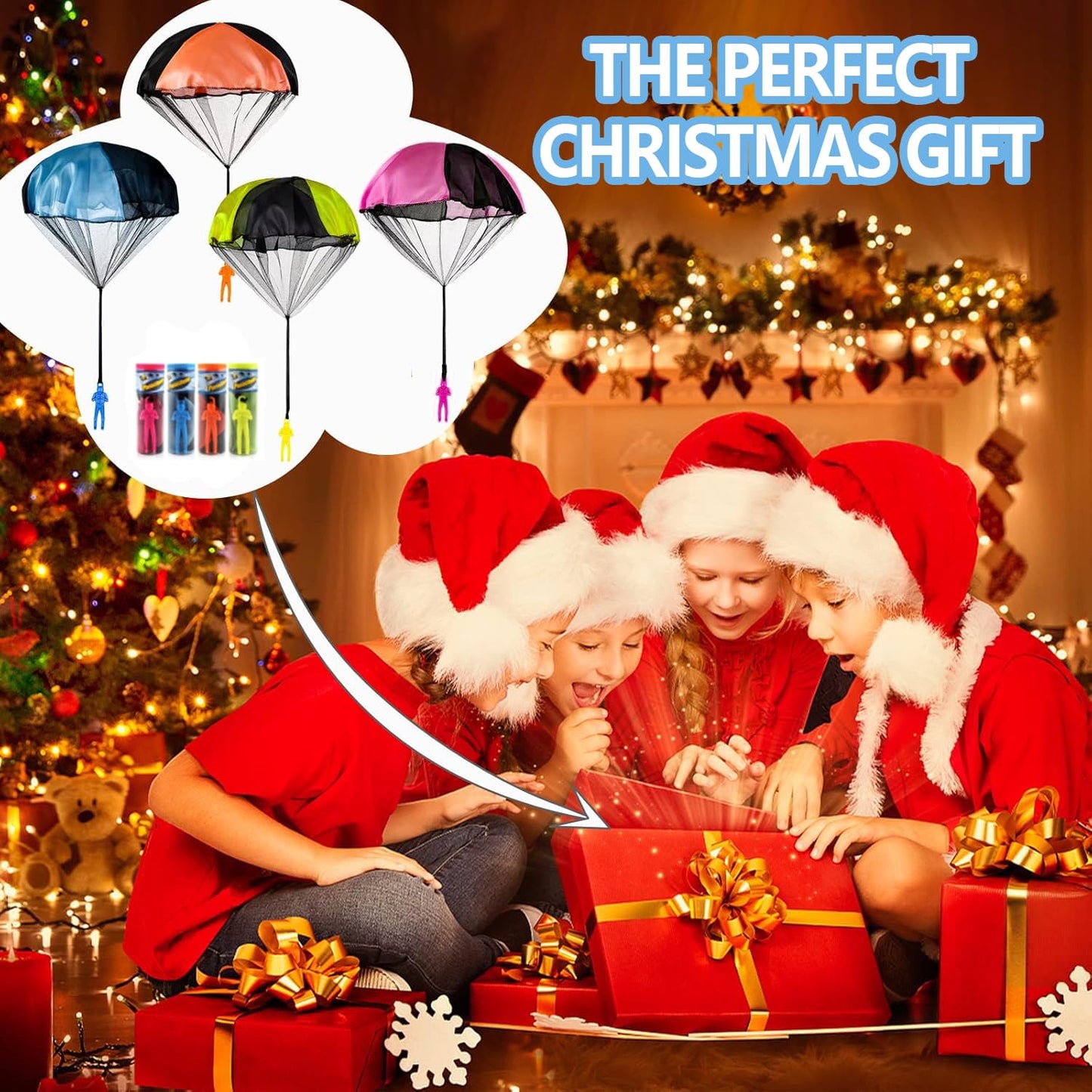 4PCS Free tossing Parachute Outdoor Toss It Up Flying Toys for Kids No Assemble or Batteries Required