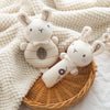 Plush Baby Soft Rattle Toys, Beige Bunny Baby Rattles For Infants Baby First Stuffed Animal Plush Rattle Shaker Set For Newborns