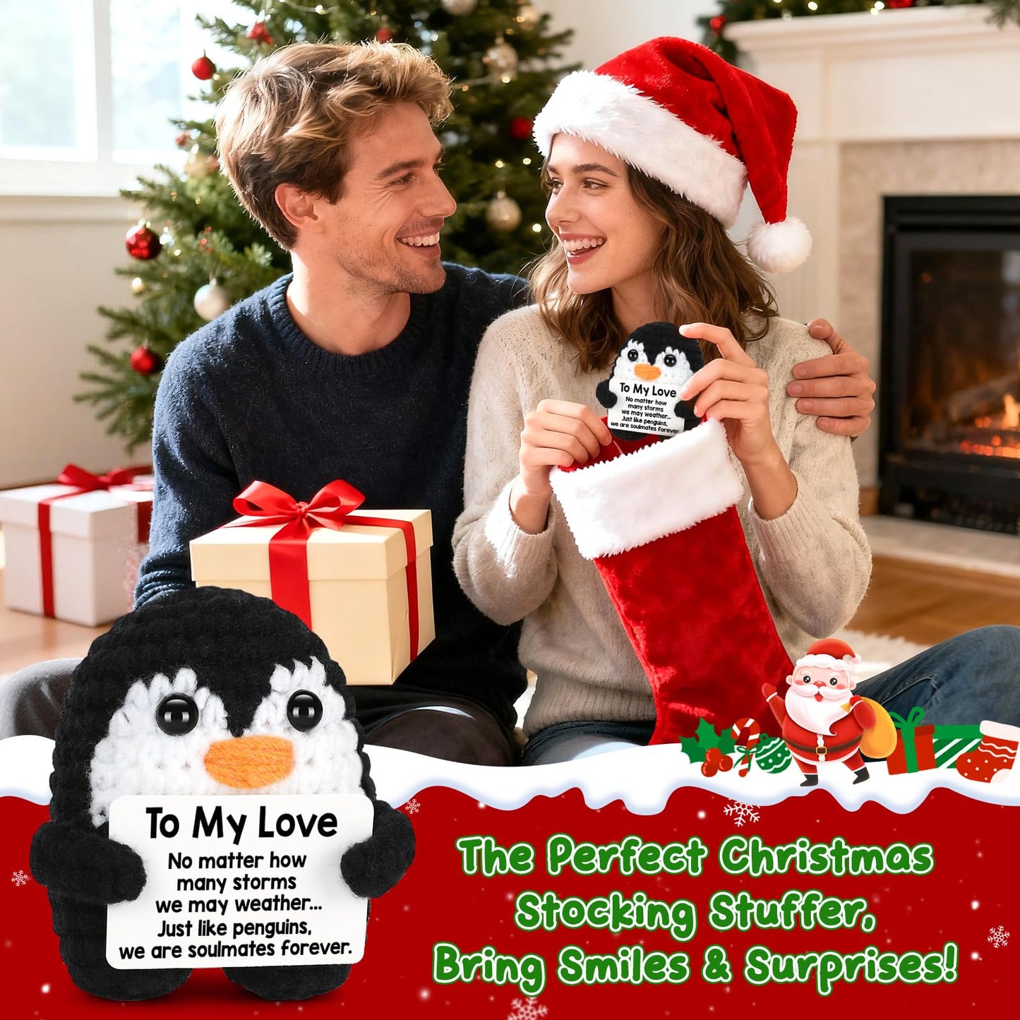 Gifts for Him Her Boyfriend Girlfriend Birthday Christmas, To My Love Handmade Crochet Penguin, Wedding Anniversary Valentines G