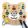 Toddler Montessori Busy Board - Wooden Educational Toy with Lights Switches and Buttons - Sensory Board - Preschool Motor Skills Learning Activities - Christmas & Birthday Gift