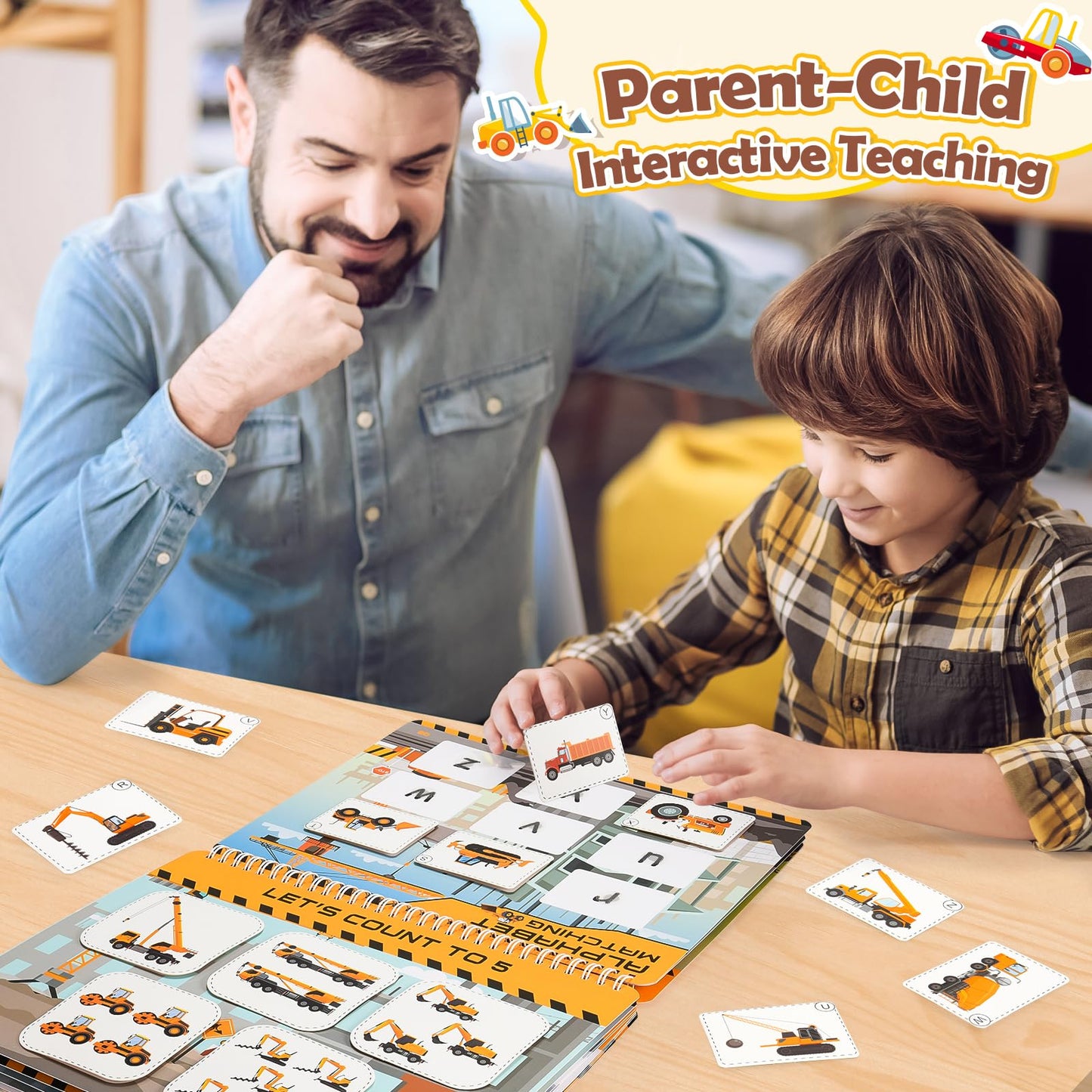 Montessori Busy Book Learning Toys For 2 3 4 5 Year Old Toddlers,Construction Themes Pre K Preschool Learning Activities Workbooks,Autism Sensory Educational Toys Birthday Xmas Gifts For Kids 3-5 4-8