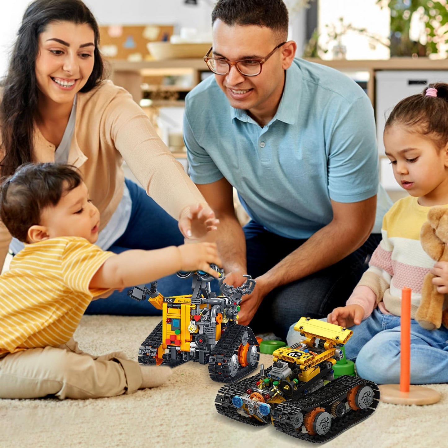 Bouraw Robot Building Kit, App & Remote Control Robot Toys For Kids, 4 In 1 High-Tech Remote Control Building Block Robot, Creat
