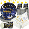 200 Pcs Twinkle Twinkle Little Star Baby Shower Paper Plates Napkins Cups Baby Shower Party Supplies Tableware Set Navy Blue Dis