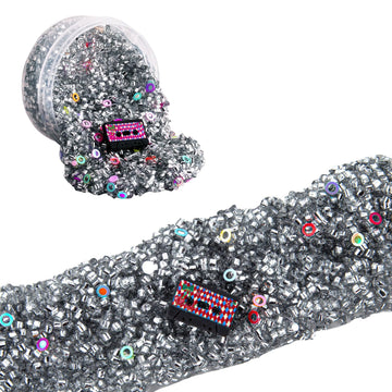 Tape Silver Bingsu Slime, Non-Sticky Glimmer Crunchy Slime, Slime Party Favors For Kids, Slime Sensory Toys For Birthday Easter