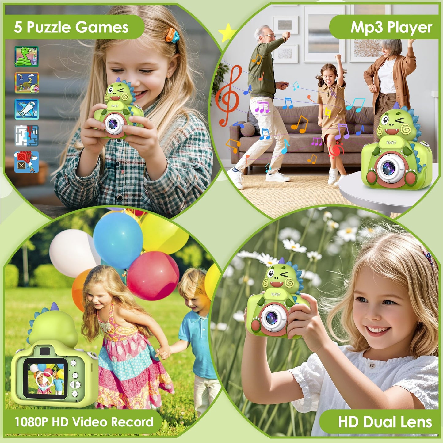 Bistfy Kids Camera 48Mp And 1080P Hd Digital Selfie Video Camera For Kids Age 3-12 Year Old Boys And Girls, Ips Screen With 32Gb