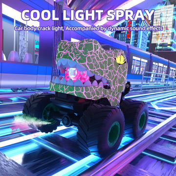 LEFEI Dinosaur Remote Control Car,RC Monster Trucks for Boys 3-12 Year Old,360 Rotating RC Stunt Car Truck Toys with Spray,Light